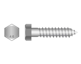 12MM X 120 COACH SCREWS GALV CLASS 4.8 (Fortress)